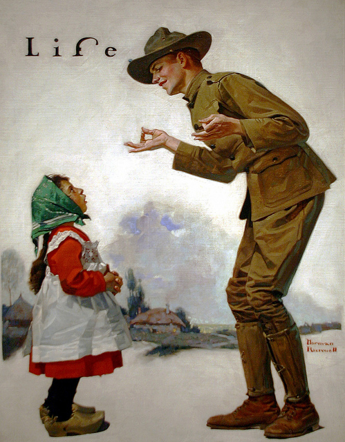 Fillette et soldat